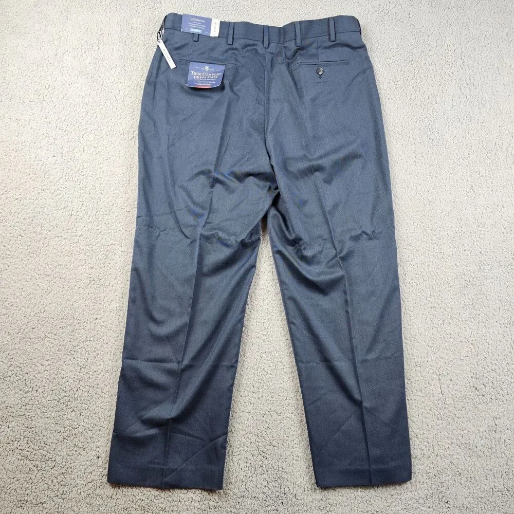 Croft & Barrow Pants Mens 38x29* Blue Flat Front Comfort Classic Fit Dress Slack